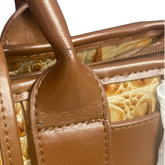 Charlie Lapson Leather Handbag DEFECT Croc Embossed Satchel NWT - Picture 14 of 16